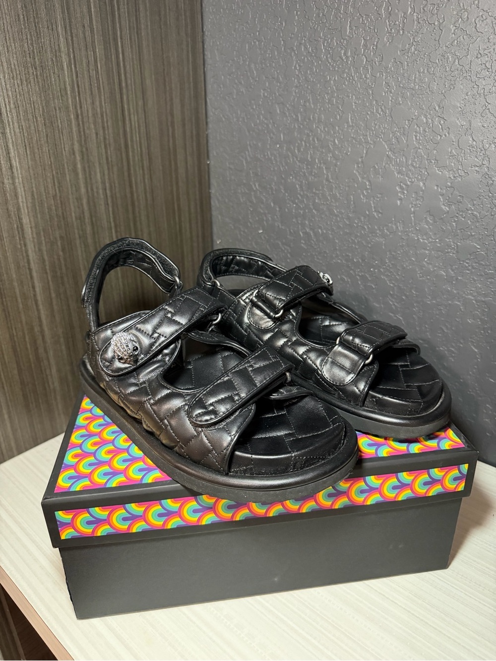 Kurt Geiger Black Strap Sandals